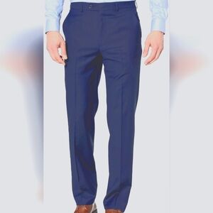 Lanvin Slate Blue Gray Formal Men's Flat Front Dress Pants - 32R Great Condition